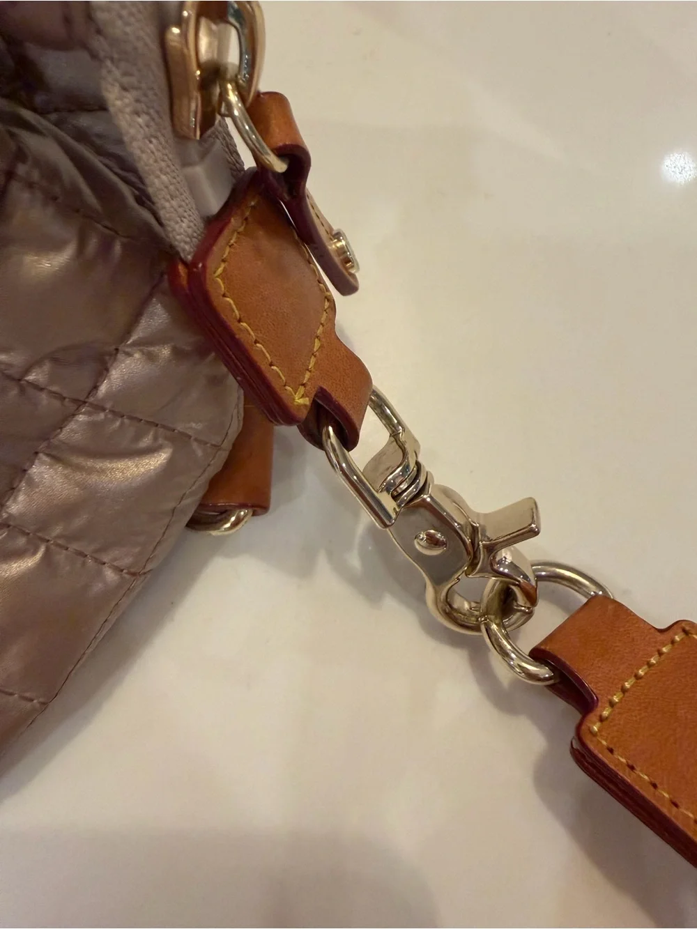 MZ Wallace Quilted Metallic Tote - Rose Gold